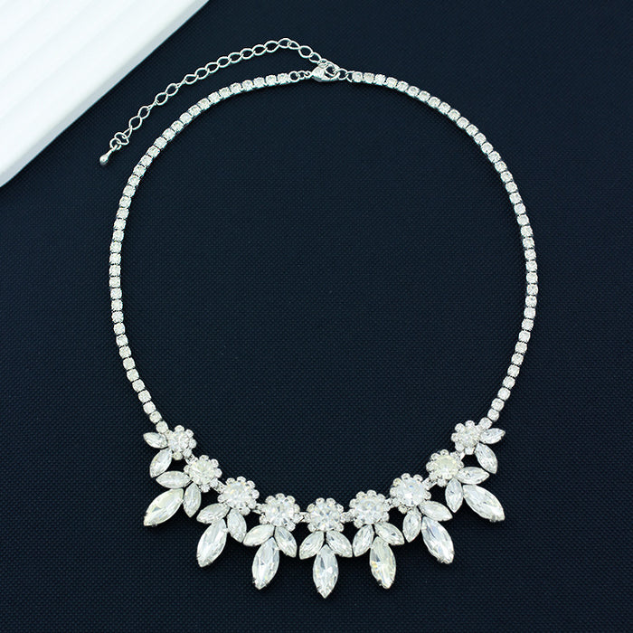 Wholesale Rhinestone Exaggerated Necklace Women's Full Diamond Necklace