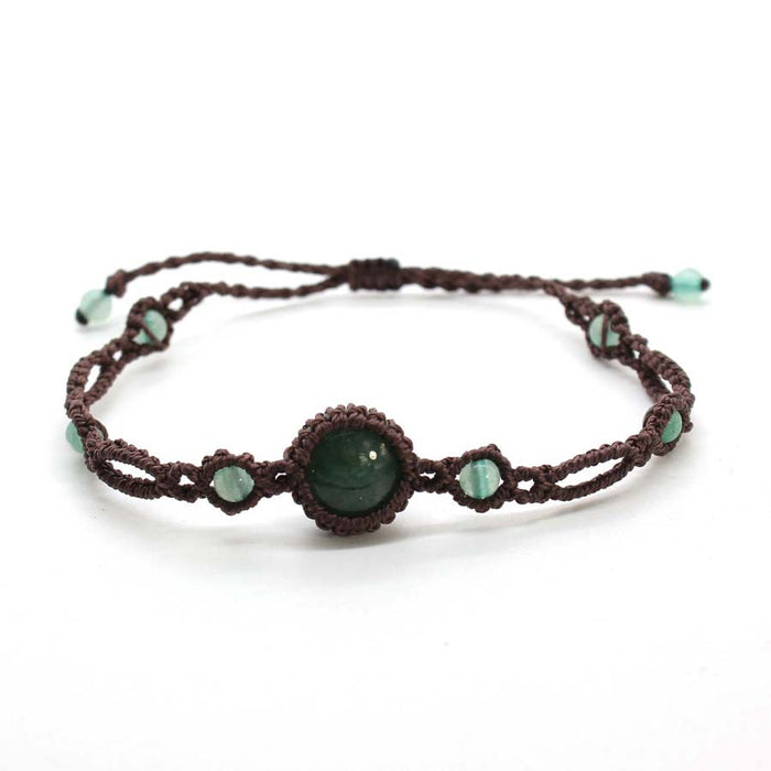 Wholesale Natural Crystal Round Beaded Bracelet Handmade Woven Edge Adjustable Amethyst Jewelry Stylish Everyday Gift