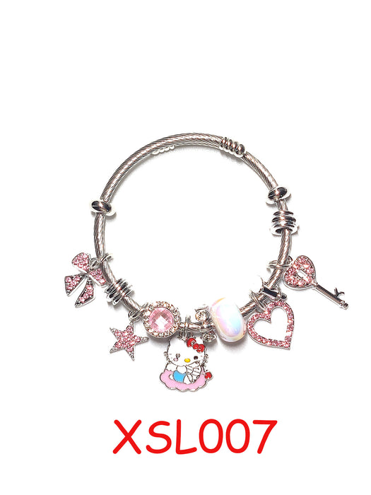 Wholesale Bracelet Bracelet Large Hole Beads DIY Bracelet Cartoon Hello Cat Kitty Cat Kuromi Sanrio Bracelet JDC-BT-Luman005