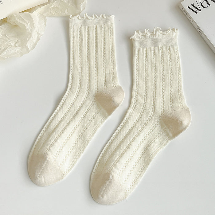 Wholesale Socks pile socks thin hollow mesh breathable mid tube socks
