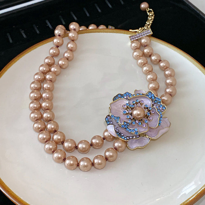 Wholesale Middle Ancient Oval Fashion Geometric Necklace Retro Court Style Clavicle Chain Niche