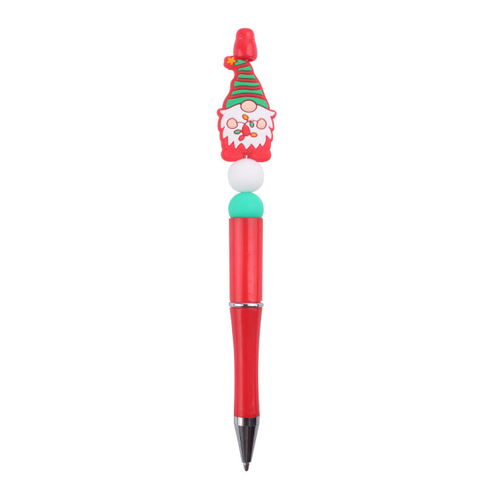 Wholesale Cartoon Christmas Silicone Plastic Bead Pen JDC-PN-GuangTian012