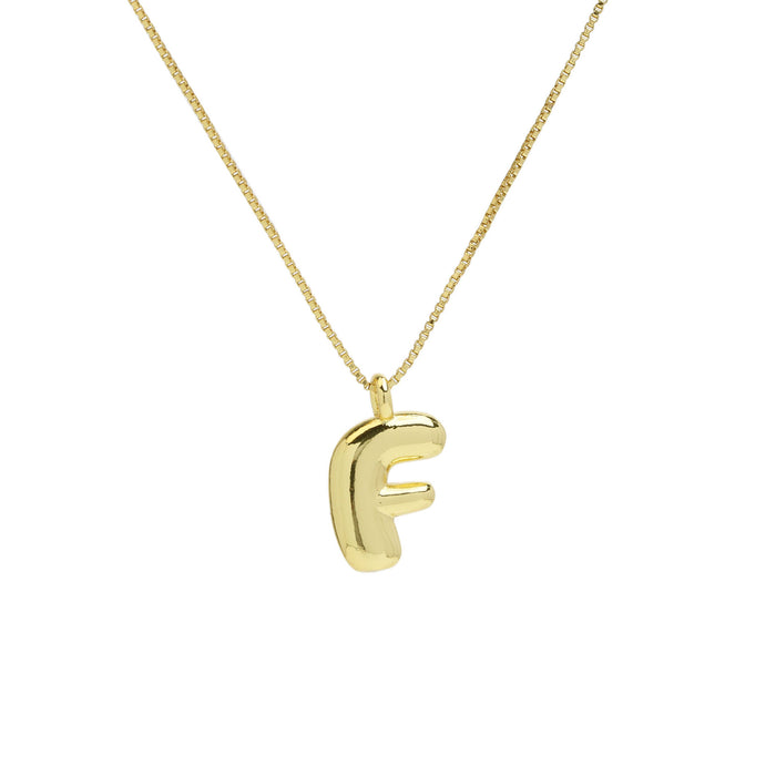 Wholesale 18k Brass Glossy Balloon 26 English Letters Necklace JDC-NE-BaiYi004