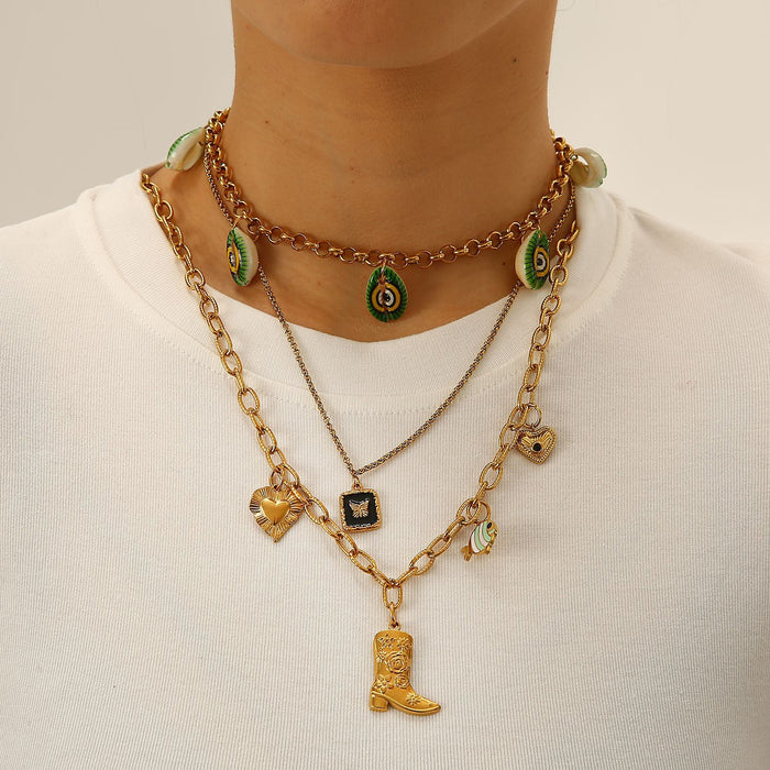 Wholesale Original design of stainless steel necklace with pendant, fashionable and personalized pendant, color preserving necklace