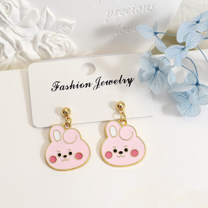 Wholesale Cute Cartoon Drop Earrings Metal Fashion Jewelry Accessory for Teens MOQ≥2