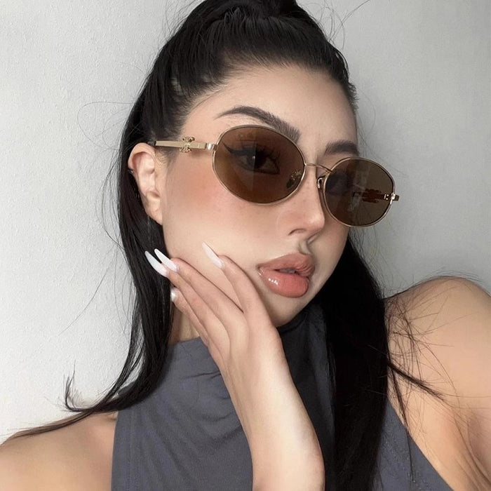 Wholesale Elliptical metal sunglasses, new retro sunglasses