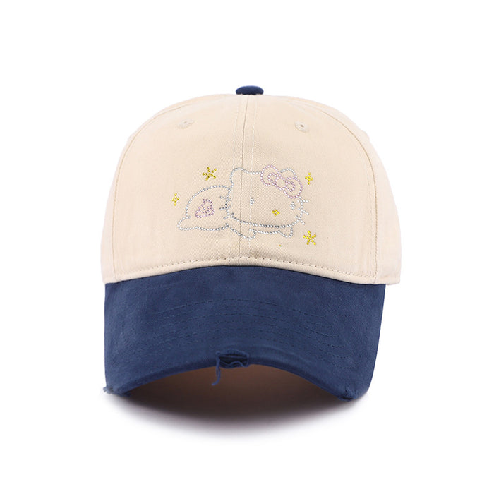 Wholesale Baseball cap new sweet color blocked sun hat wide brim duckbill cap for men