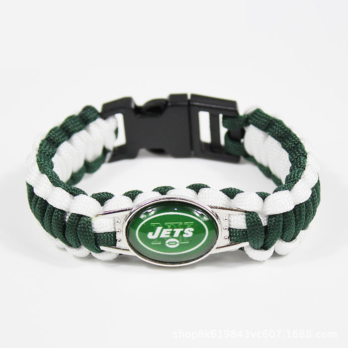 Wholesale  Football Team Woven Bracelet Outdoor Lifesaving Bracelet