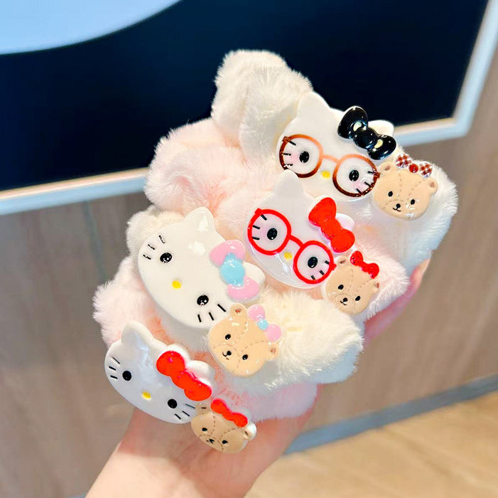 Wholesale Cute cartoon cat plush hair scrunchies