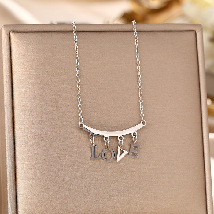 Wholesale Titanium Steel Letter Necklace JDC-NE-YinY003