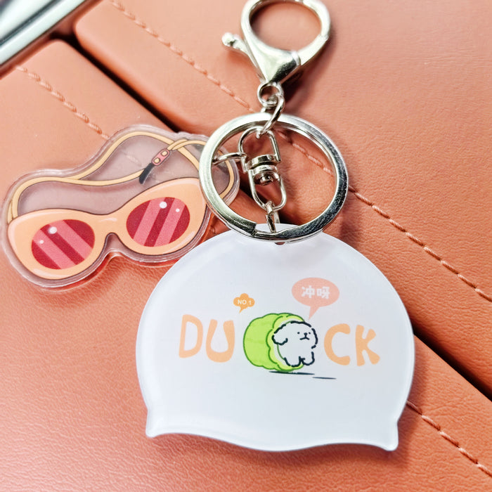 Wholesale Acrylic swimming pool keychain backpack creative pendant