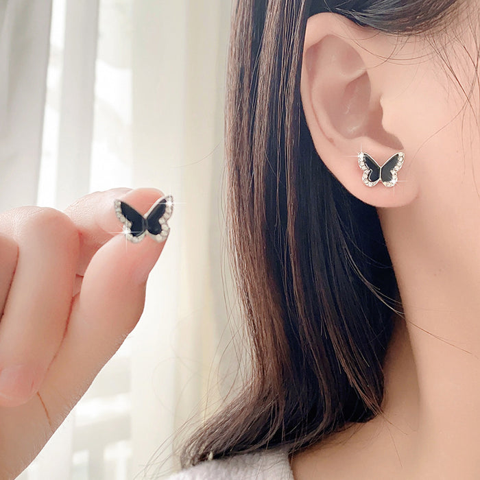 Wholesale S925 Silver Needle Butterfly Earrings Female Earrings