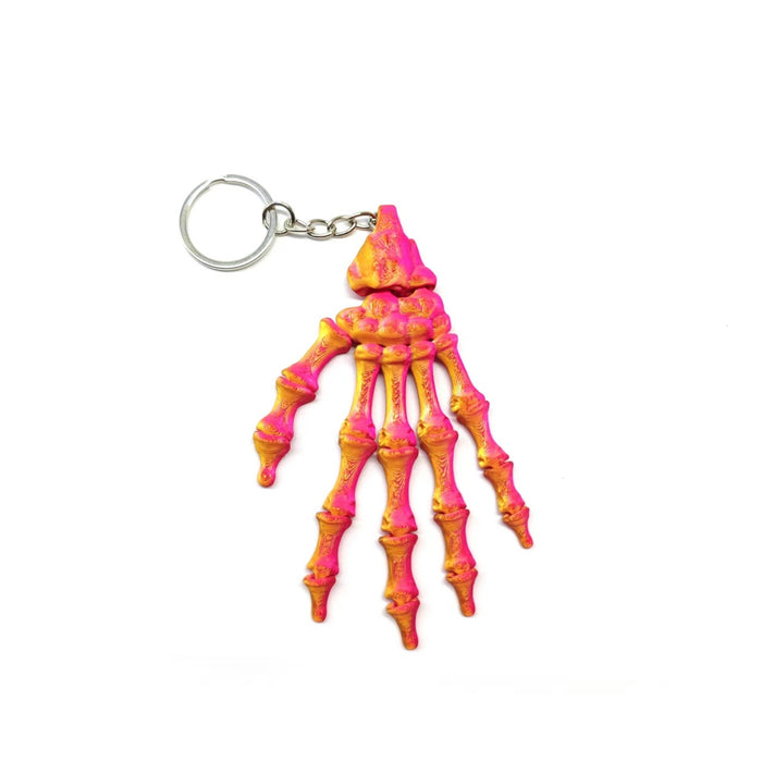 Wholesale 3D Printed PLA Skull Hand Keychain Articulated Joints Fashion Accessory Gift