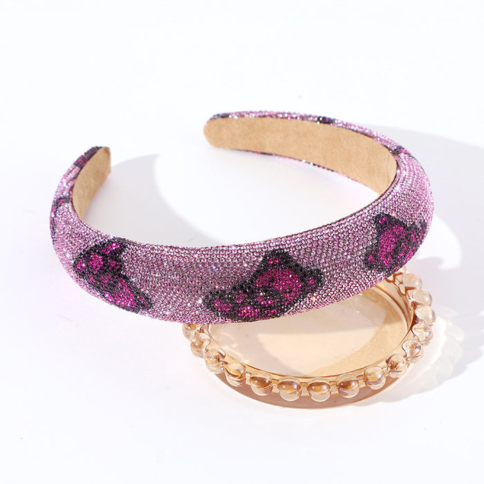 Wholesale Bear all-inclusive rhinestone high-end headband for going out,  all-purpose,  high-top head with baby' s breath and diamonds,  famous warm hair accessories