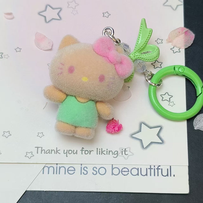 Wholesale flocked cute doll keychain