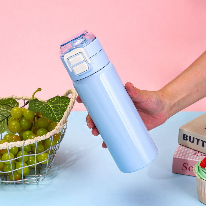 Wholesale Cartoon Double Drinking Cup Stainless Steel Thermos Cup Children' s Water Cup Bounce Lid Straw Cup