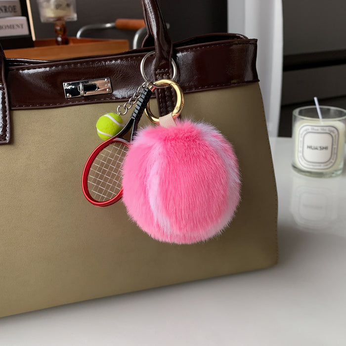 Wholesale Imitation rabbit fur car keychain backpack pendant