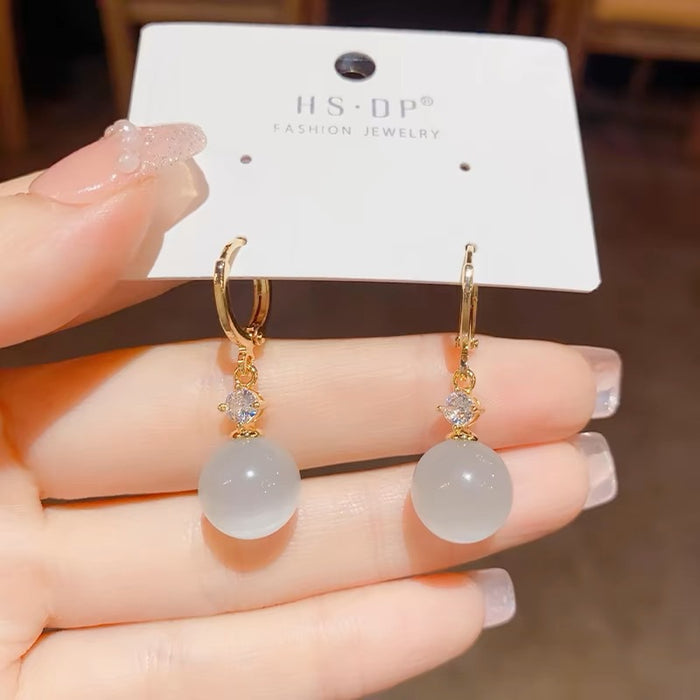 Wholesale Flash Diamond Cat's Eye Earrings Earrings Ball Earrings Trendy All-match Earrings