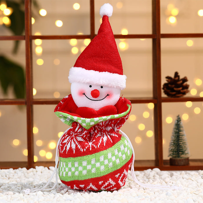 Wholesale Christmas Neck Gift Bag Happy Decal Flower Handbag Candy Bag Cartoon Children' s Handbag Apple Bag Gift Bag