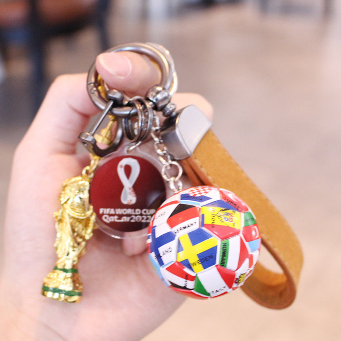 Wholesale Football Acrylic Car Keychain Pendant Gift for Fans