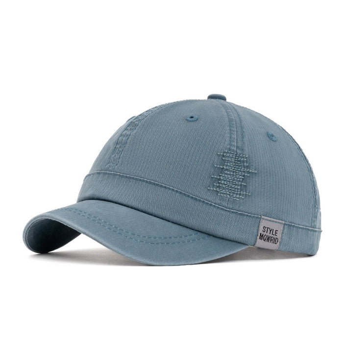 Wholesale Short brimmed baseball cap, fashionable washed duckbill cap, curved brimmed baseball cap, sun protection and sunshade cap