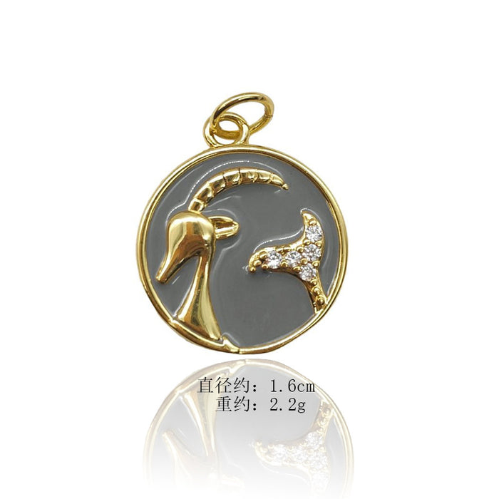 Wholesale Retro Niche Non Fading High-end Animal Totem Oil Drop Pendant JDC-PT-YJ005