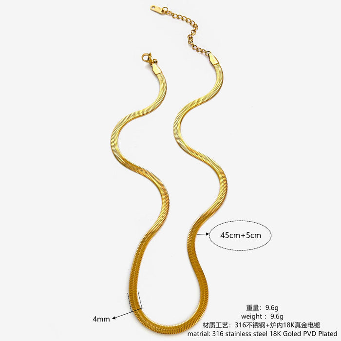 Wholesale Trendy Design Stainless Steel Snake Bone Love Necklace Fashionable Stacked Personalized Necklace