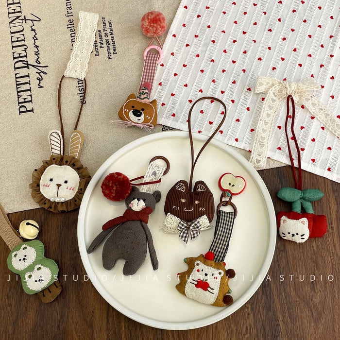 Wholesale Bear Pendant Fabric Small Animal Keychain Bag Hanging Accessories