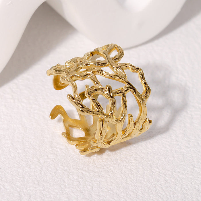 Wholesale Irregular ring/ hand jewelry design openwork ring