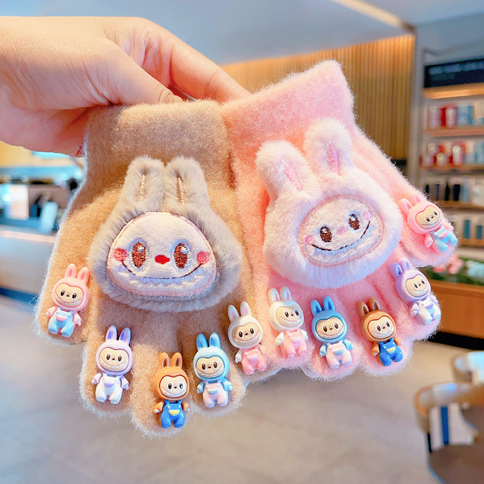 Wholesale Cartoon dolls  finger cots for babies,  with plush and thick windproof material
