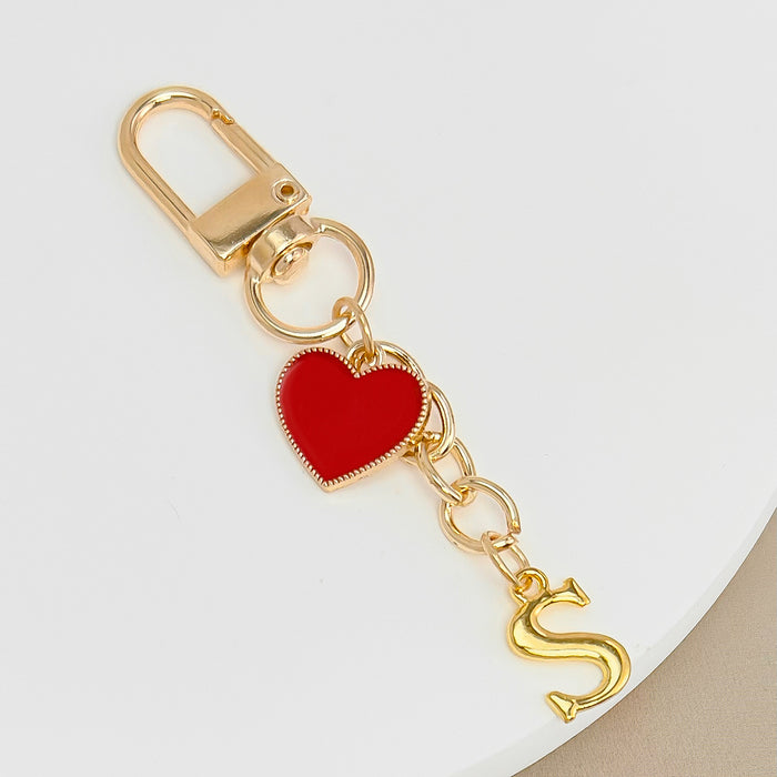 Wholesale 26-letter heart pendant Valentine's Day keychain