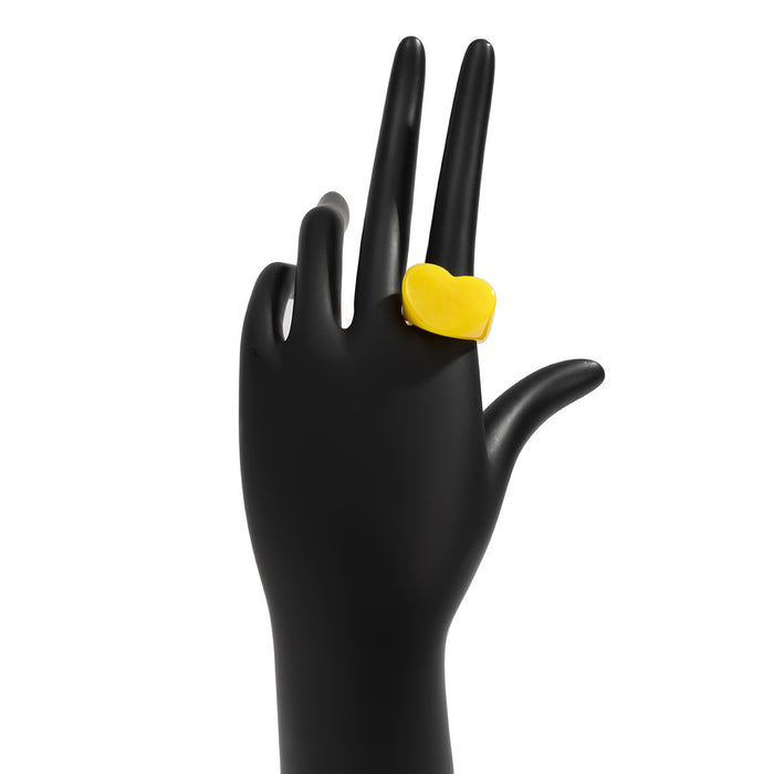 Wholesale  Heart-shaped Candy-colored Wide-brimmed Finger Ring