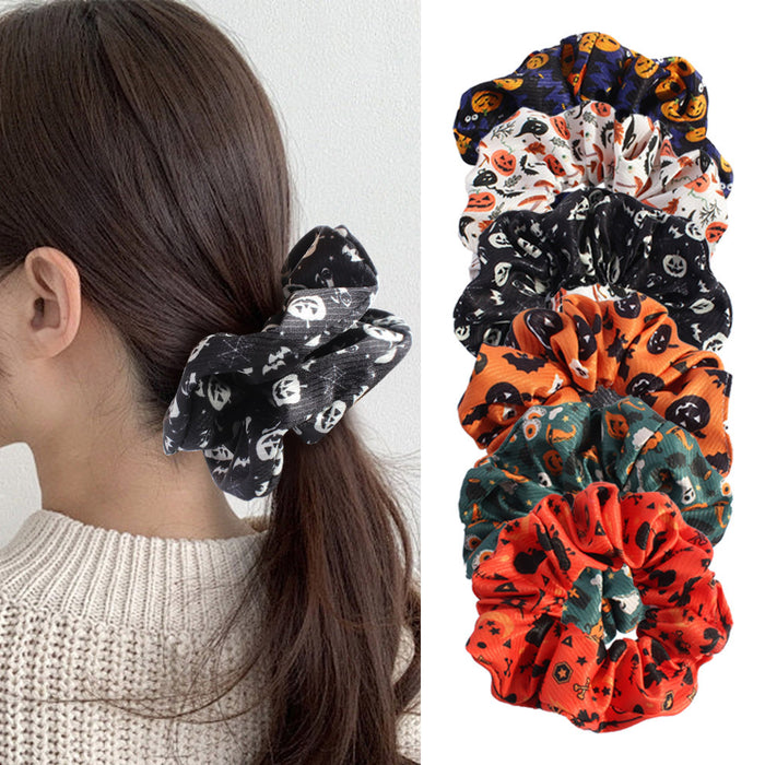 Wholesale Halloween Colorectal Pumpkin Hair Rope Skull Hair Accessories Women