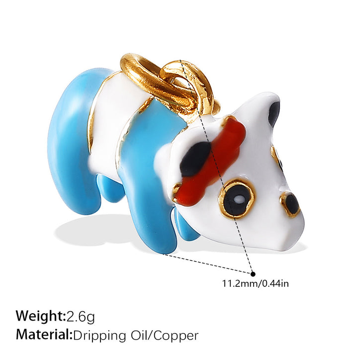 Wholesale Cartoon Cute Stereo Elephant Puppy Oil Dripping Pendant Decorative Accessories Mobile Phone Pendant