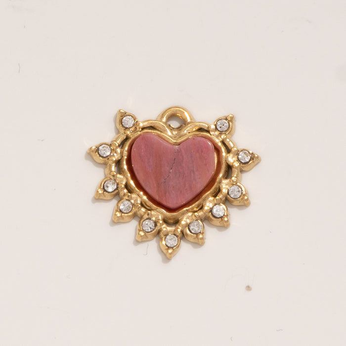 Wholesale Fashion and personalized stainless steel pendant Devil's Eye natural stone heart pendant wholesale