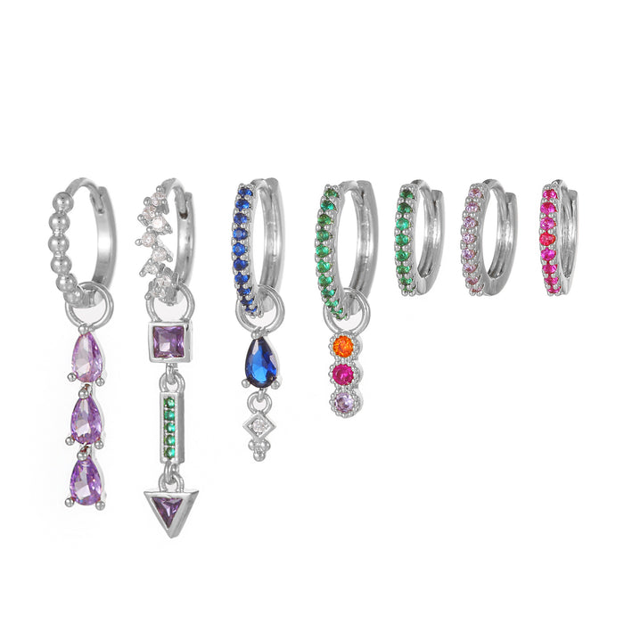 Wholesale Fashionable water droplet earrings, niche zircon earrings, light luxury style ear loops, ear buckles