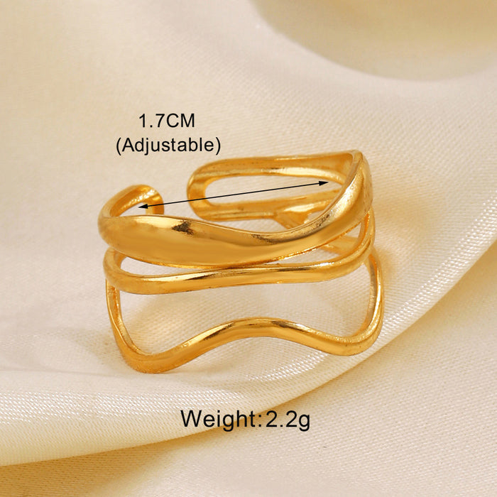 Wholesale Stainless Steel Rings geometric oval Adjustable rings for women