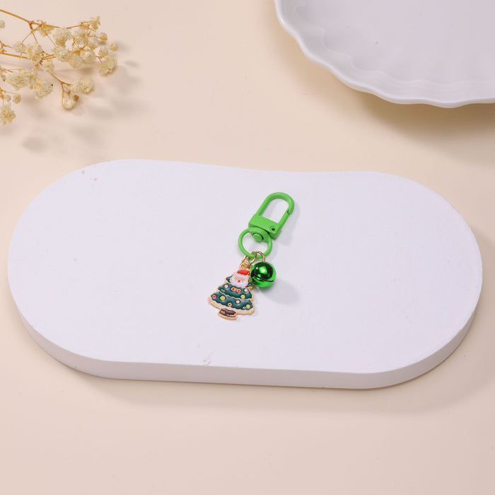 Wholesale Christmas gift keychain cartoon bell old man snowflake pendant bag jewelry pendant