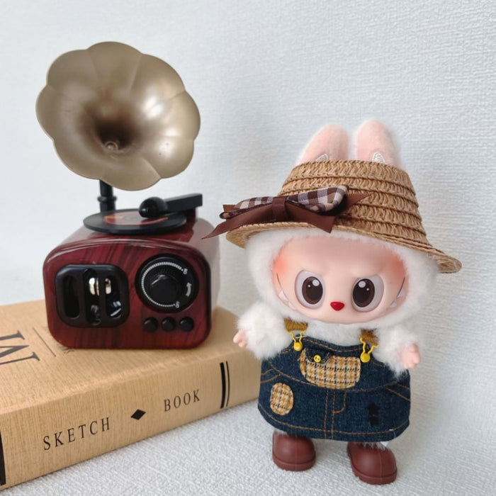 Wholesale handmade fabric  cute cloth Denim strap skirt casual shirt three-piece set