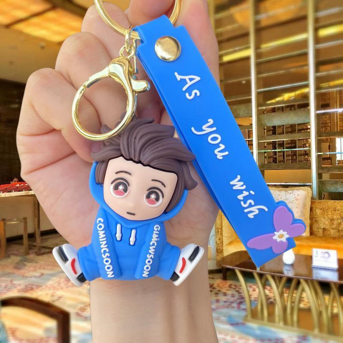 Wholesale Silicone Cartoon Doll Keychain JDC-KC-MingT154