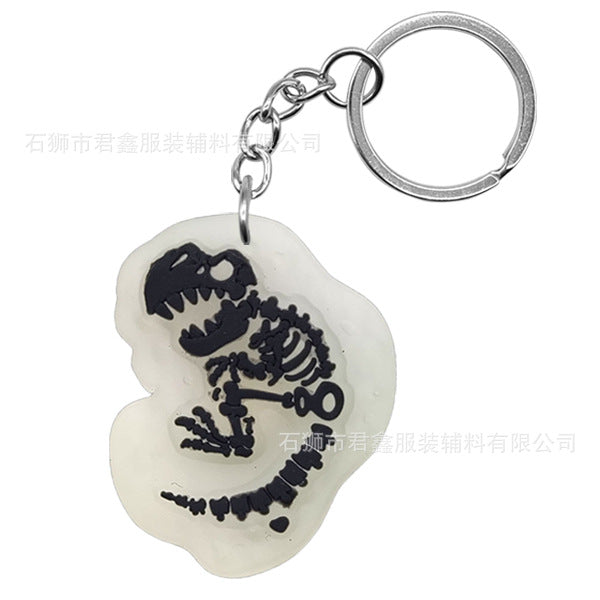 Wholesale Dinosaur Fossil Keychain  Pvc Luminous Keychain