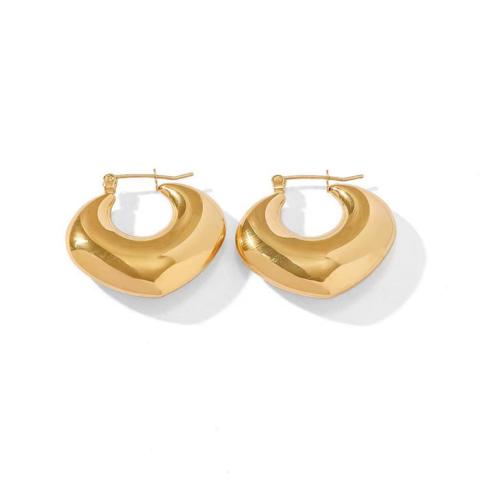 Wholesale Stainless Steel Gold-Plated Hollow Geometric Earrings
