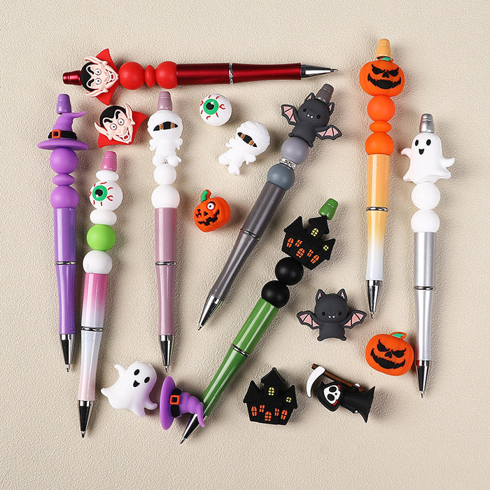 Wholesale 20pcs  bat silicone beads accessories party decorations beaded three-dimensional ghost beads