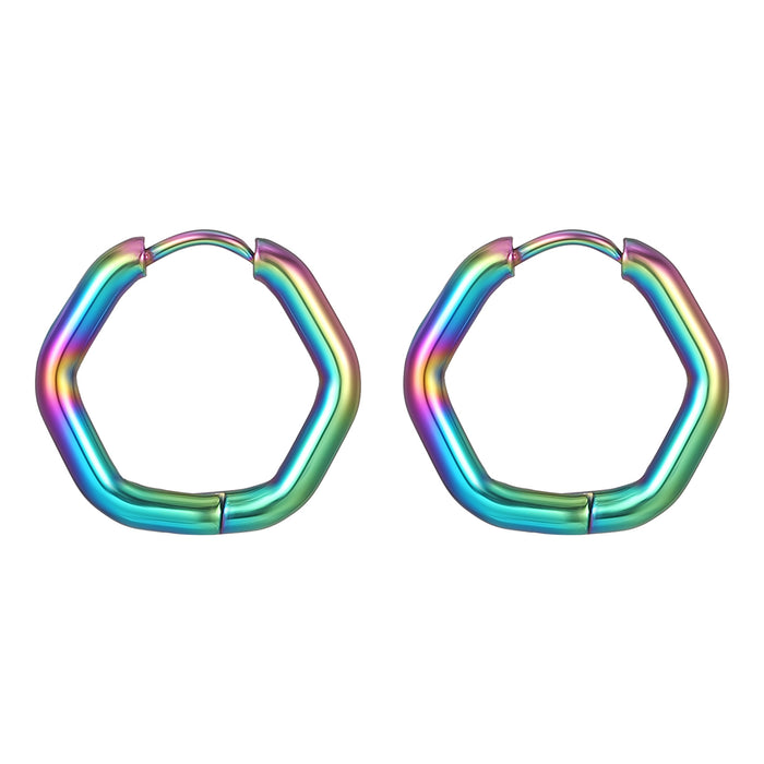 Wholesale geometric shaped ear buckle titanium steel earrings