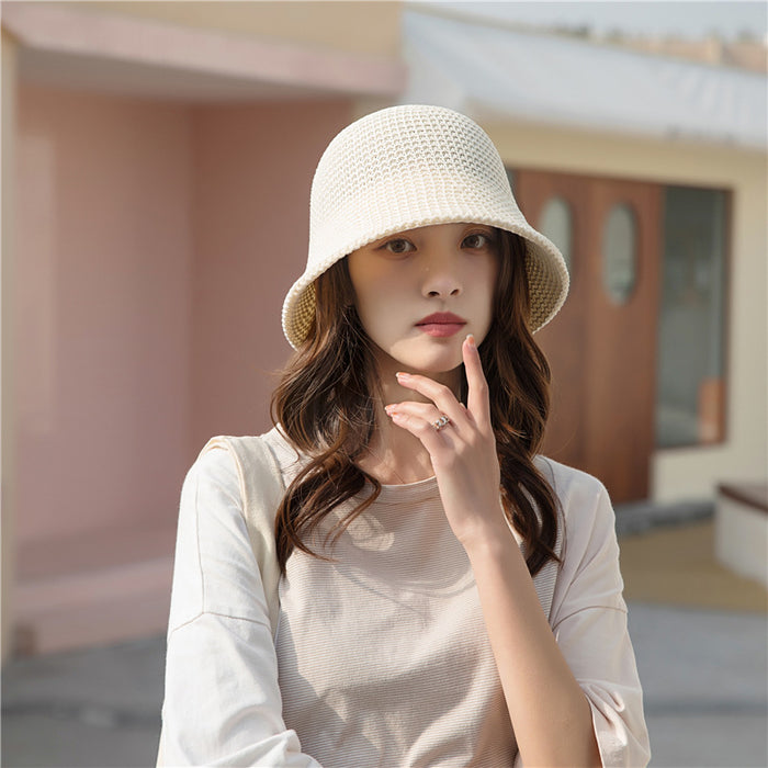 Wholesale bucket hat women's sun-proof hollow thin breathable sun hat bucket basin hat