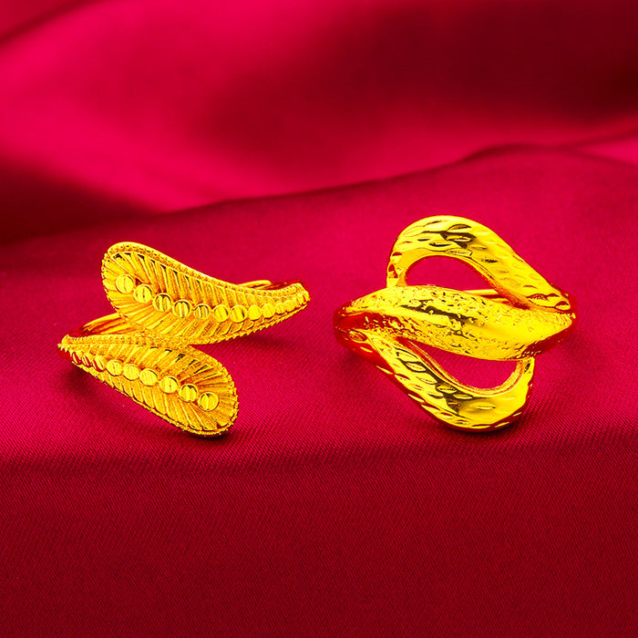 Wholesale Fashion Open Leaf Ring Women's Fashion Accessories Feather Ring