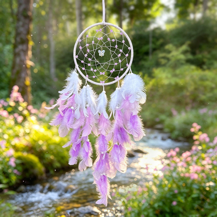 Wholesale Feather Butterfly Dream Catcher Wind Chime Bedroom Wall Decorative Accent MOQ≥2