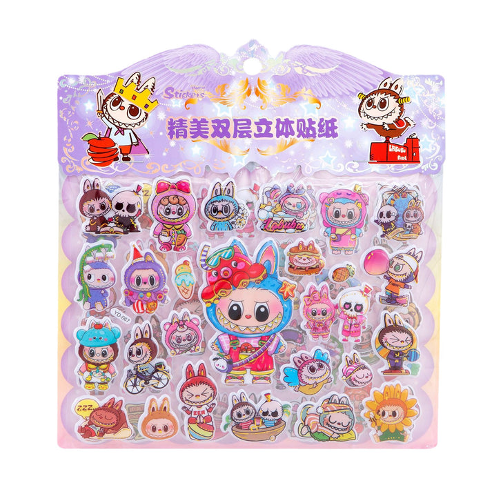 Wholesale Random Double-layer portable cartoon change bubble sticker paper card student gift foam sponge children' s three-dimensional reward sticker