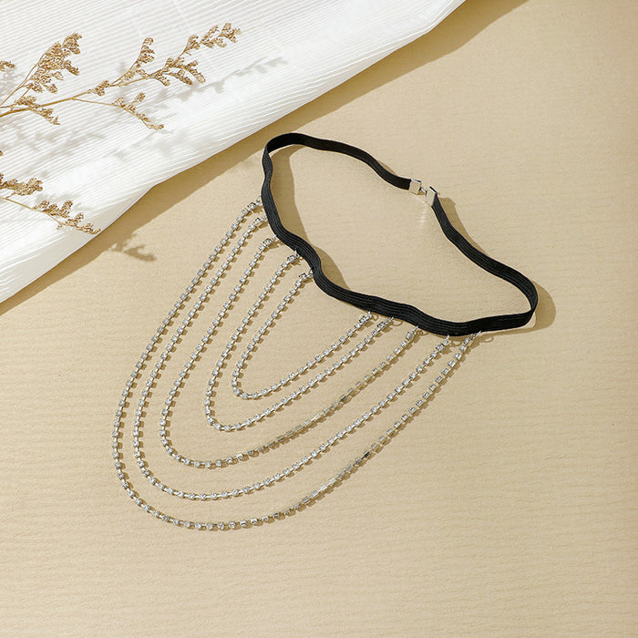 Wholesale multi-chain leg chain Golden sexy thigh chain Women' s diamond multi-layer clip bead chain body chain