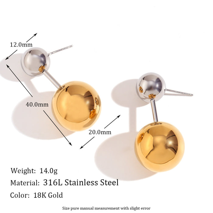 Wholesale Fashionable and versatile retro niche earrings made of stainless steel gold-plated irregular geometric heart-shaped earrings